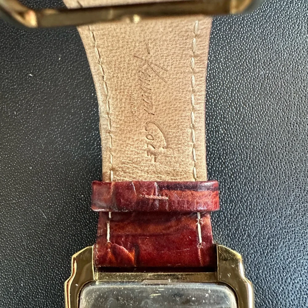 Kenneth Cole Gold Watch with Burgundy Strap - Picture 5 of 7